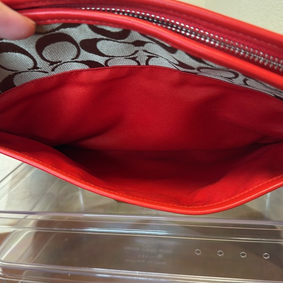 Coach Crossbody Purse, Brown and Red - Picture 6 of 16